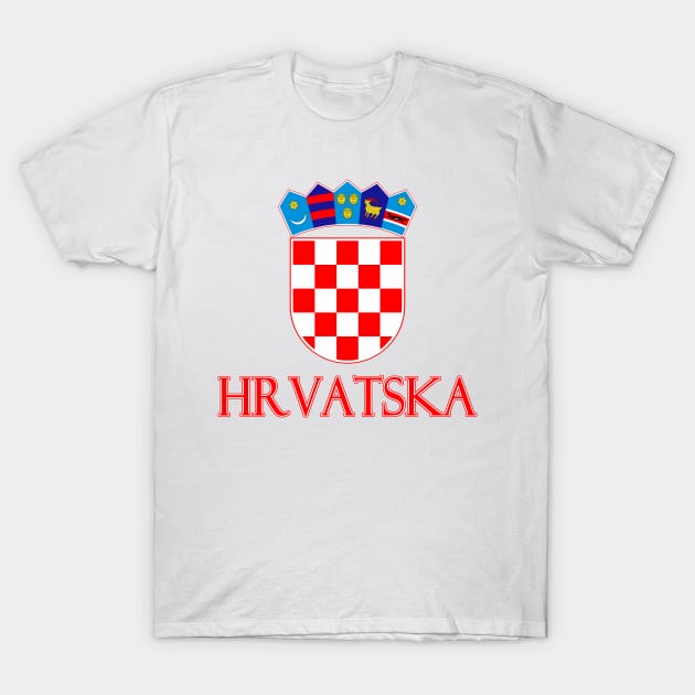 Croatia - Coat of Arms Design (Croatian Text) T-Shirt by Naves